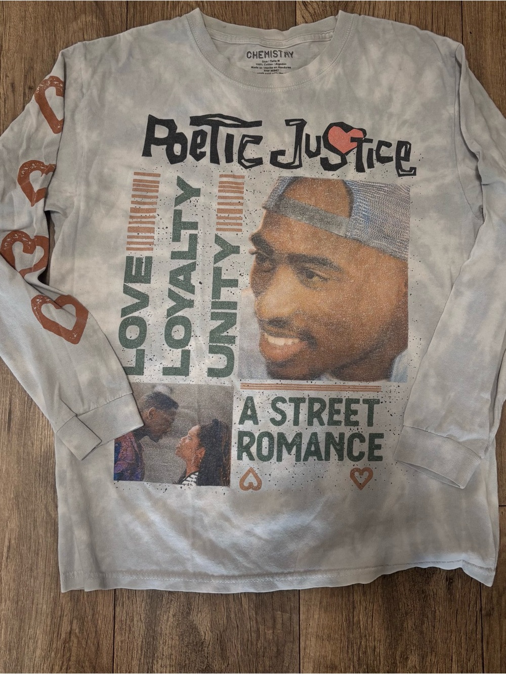 Justice Men’s Crewneck Sweater in Light Gray with Rust Accents